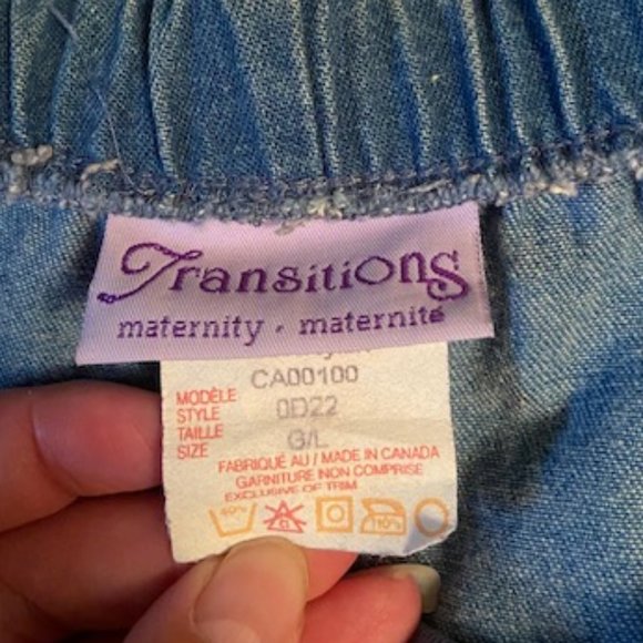 Transitions Maternity Denim Jeans Vintage Made in Canada Ladies Size L - Picture 5 of 9